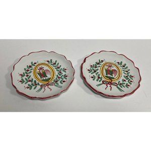 2 Vintage Sigma Pottery Made in Italy Rooster/Chicken/Bird Dessert Plates